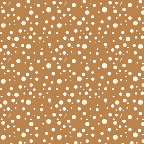 White & Beige Dots on Brown
