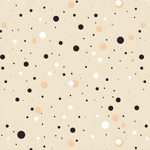 Black, White & Tan Polka Dots