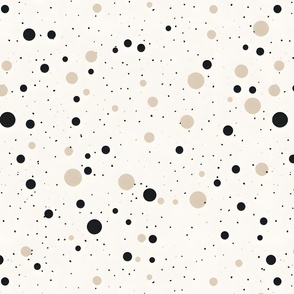 Black & Beige Polka Dots