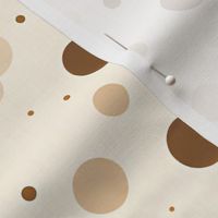 Brown & Beige Polka Dots on Cream