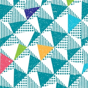 Op Art Angles in Teal and White