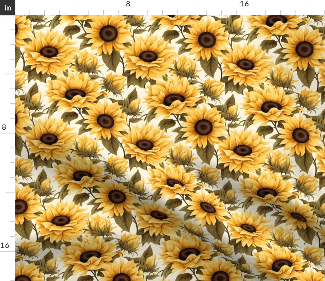 Sunflowers on White