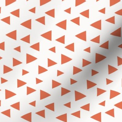 Triangles Sideways, orange on white (medium) - geometric for Owls collection