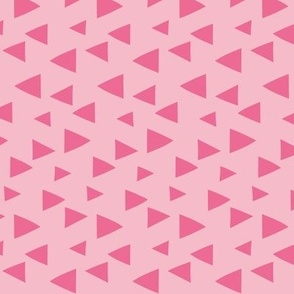 Triangles Sideways, hot pink on pastel pink (medium) - geometric for Owls collection