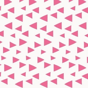 Triangles Sideways, hot pink on white (medium) - geometric for Owls collection