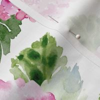 Large / Hydrangea Watercolor Florals Pink