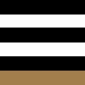 Very large horizontal black, white and bronze stripes
