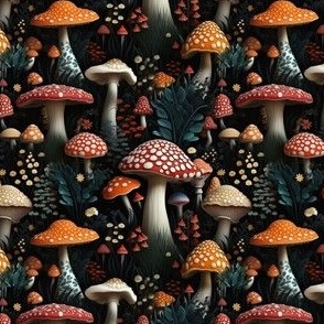 Fall mushrooms 3d