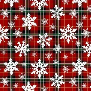 Red Plaid And Snowflakes Very Small