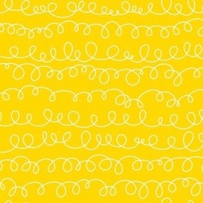 loopy stripe cream on bright yellow