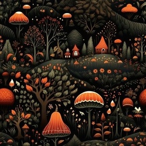 Fall mushroom village