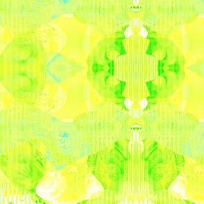 (L) Cute Yellow & Green_Field of Buttercups Floral Abstract