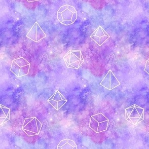 Galaxy polyhedral dice purple
