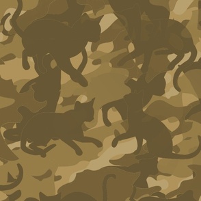 Camo Cats Camouflage in Military Operation Desert Khaki 