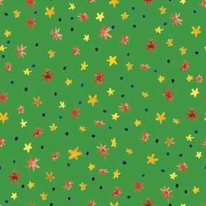 Christmas festive stars green 8x8in