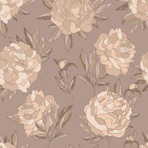 Peony Allover latte large