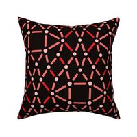 Beaded Ogee Bright Coral on Black large