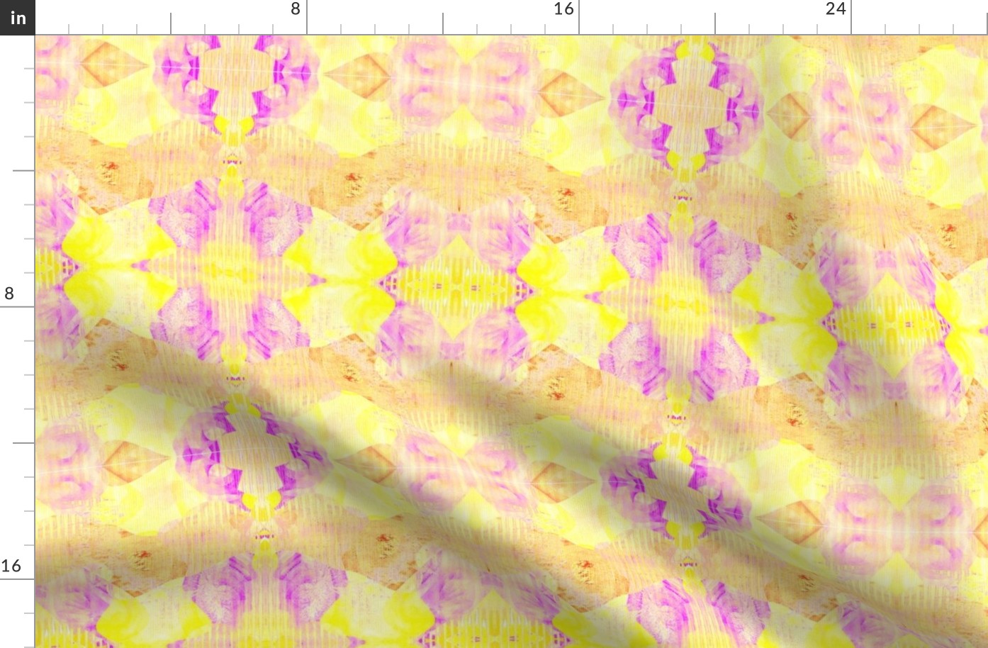 (S) Cute Yellow & Lavender_Field of Buttercups Floral Abstract