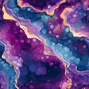 Geode pattern alcohol inks purple