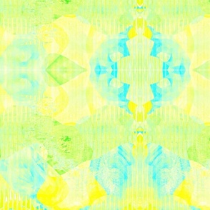 (L) Yellow & Turquoise_Cute Lovely Field of Buttercups Abstract