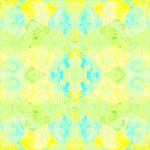 (M) Yellow & Turqoise_Cute Lovely Field of Buttercups Abstract