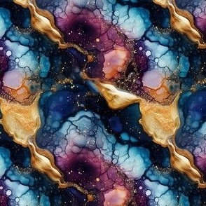 Geode pattern alcohol ink gold