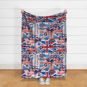 UK Great Britain London Collage With Union Jack And British Ephemera Large Scale