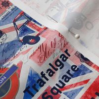 UK Great Britain London Collage With Union Jack And British Ephemera Smaller Scale
