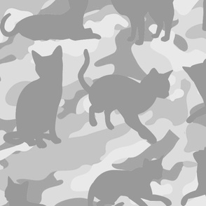 Camo Cats Camouflage in Snowcat White and Grey