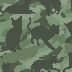 Camo Cats Camouflage in Classic Military Green 