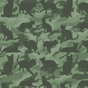 Camo Cats Camouflage in Classic Military Green  Smallscale