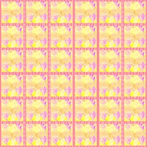 (L)Tiled_Pink & Lavender_Cute Lovely Field of Buttercups Abstract With Pink Ribbon