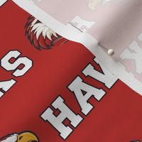 Hawks Mascot Text | White on Red - School Spirit College Team Cheer Collection