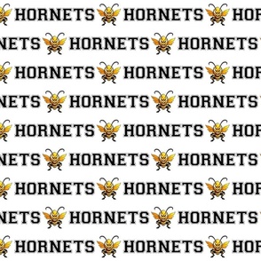 Hornets Mascot Text | Black, Yellow & Gold - School Spirit College Team Cheer Collection