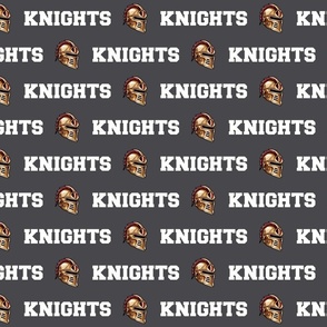Knights Mascot Text | White on Black, Red & Gold - School Spirit College Team Cheer Collection