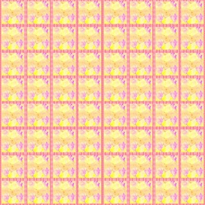 (M) Tiled_Pink & Lavender_Cute Lovely Field of Buttercups Abstract With Pink Ribbon