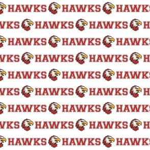 Hawks Mascot Text | Red & White - School Spirit College Team Cheer Collection