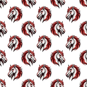 Mustangs Mascot | Red - School Spirit College Team Cheer Collection