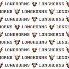 Longhorns Mascot Text | Dark Brown - School Spirit College Team Cheer Collection