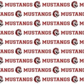 Mustangs Mascot Text | Red - School Spirit College Team Cheer Collection