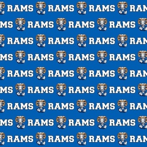Rams | White on Blue - School Spirit College Team Cheer Collection
