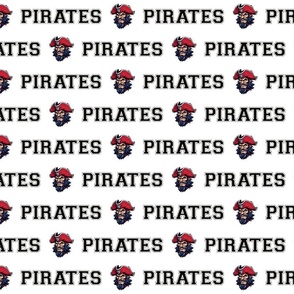 Pirates Mascot Text | Black & Red - School Spirit College Team Cheer Collection