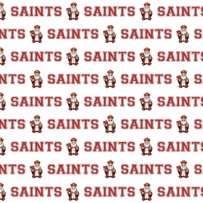 Saints Mascot Text | Red & White - School Spirit College Team Cheer Collection