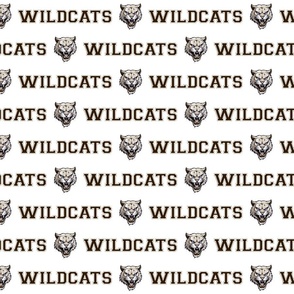 Wildcats Mascot Text | Brown & White - School Spirit College Team Cheer Collection