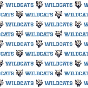 Wildcats Mascot Text | Blue & White - School Spirit College Team Cheer Collection