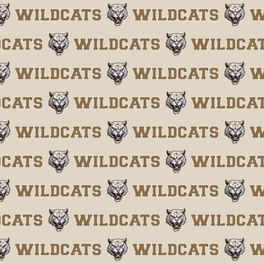 Wildcats Mascot Text | Brown on Tan - School Spirit College Team Cheer Collection
