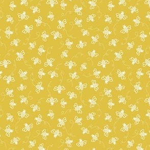 Garden Party – Bees in Yellow and Cream, Springtime bumblebees