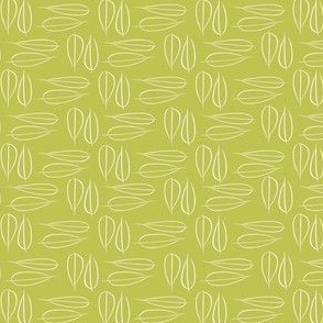 Geometric leaves in lime green small scale 8x8