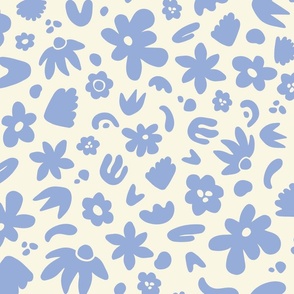 Garden Party – Abstract Flowers in Blue and White