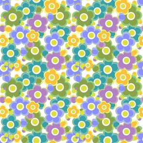 60's floral - cool hues